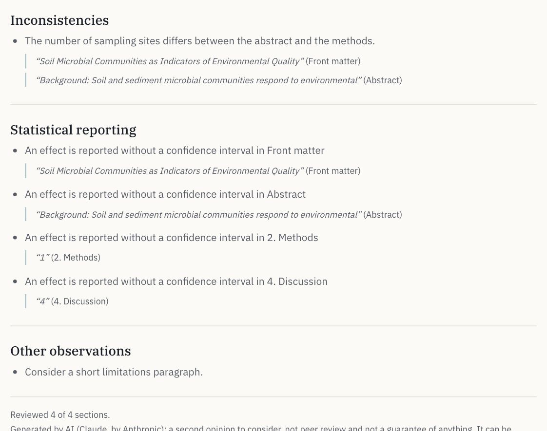 The rest of the review: inconsistencies, statistical reporting, and coverage