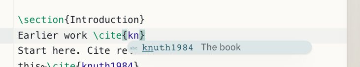 Typing \cite{ shows the project's references